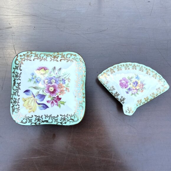 Pair of Vintage Porcelain Trinket Boxes German Pottery for Rings and Jewelry - Picture 3 of 16